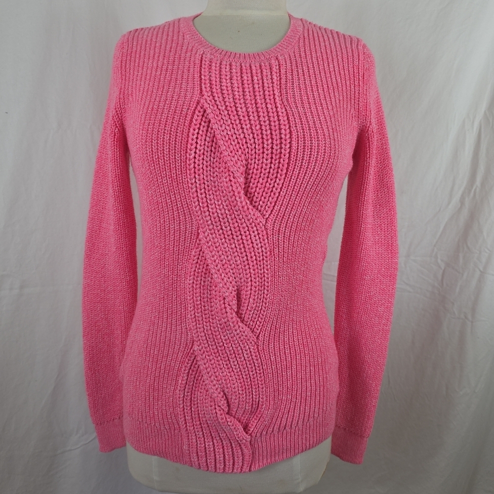 Talbots Pink Knit Pullover Sweater Womens XS Barbie Romance